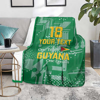 Custom Guyana Football Blanket One Team One Game Green Version - Wonder Print Shop