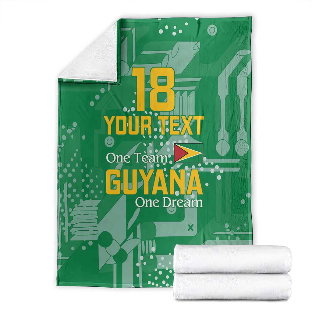 Custom Guyana Football Blanket One Team One Game Green Version - Wonder Print Shop