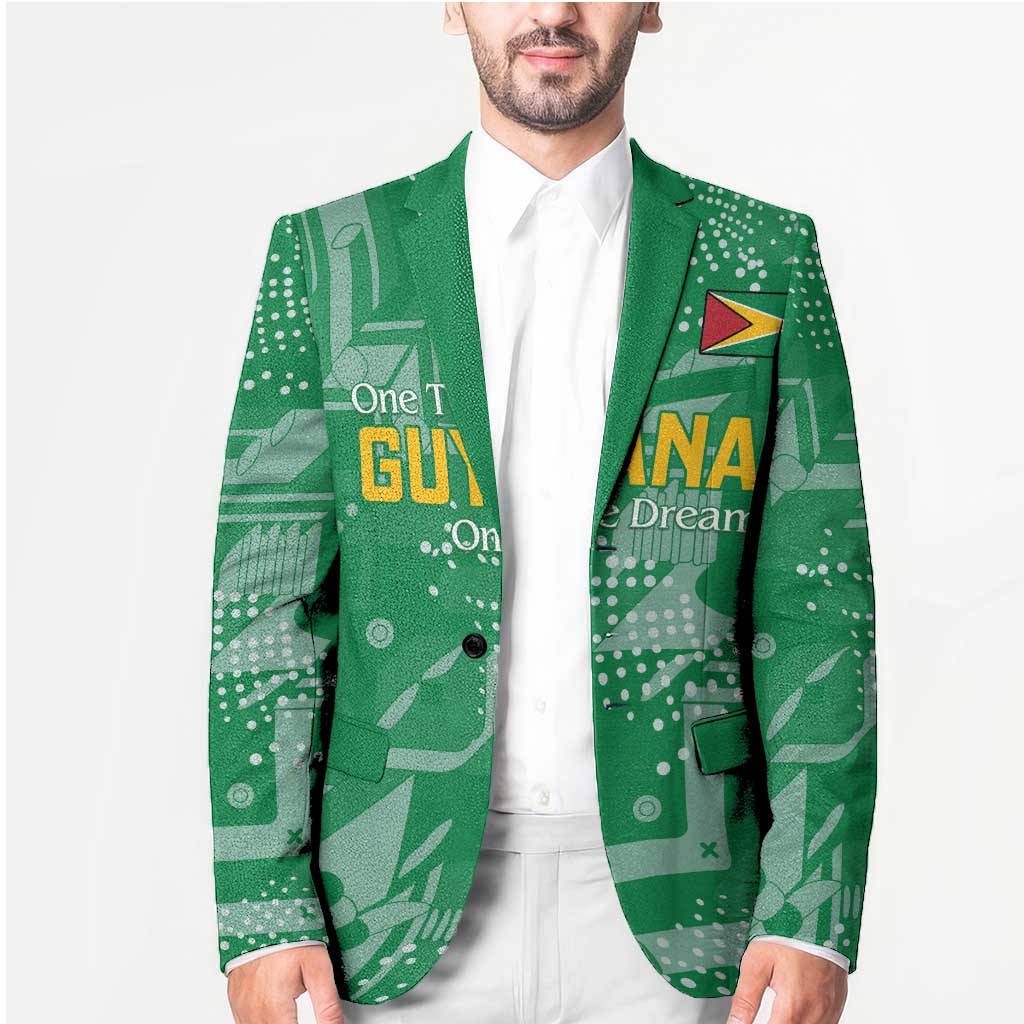 Custom Guyana Football Blazer One Team One Game Green Version - Wonder Print Shop