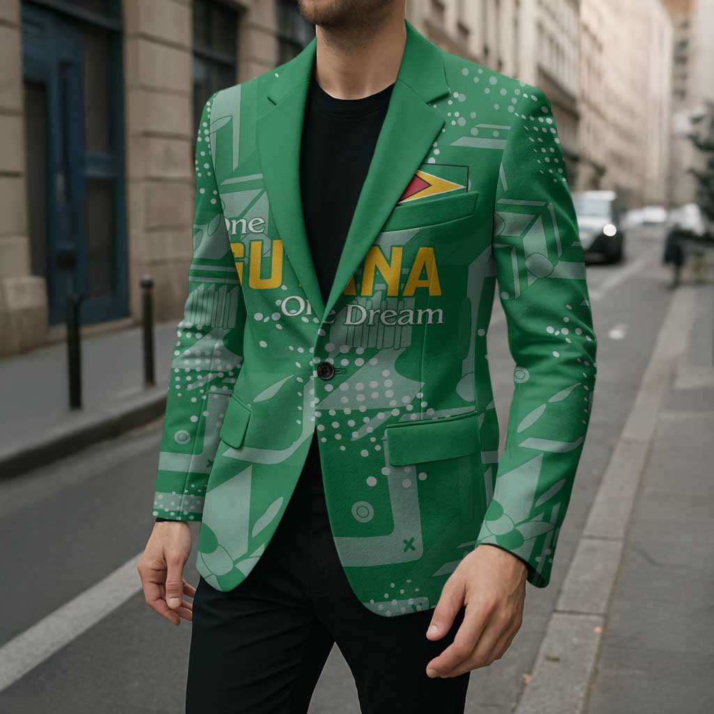 Custom Guyana Football Blazer One Team One Game Green Version - Wonder Print Shop
