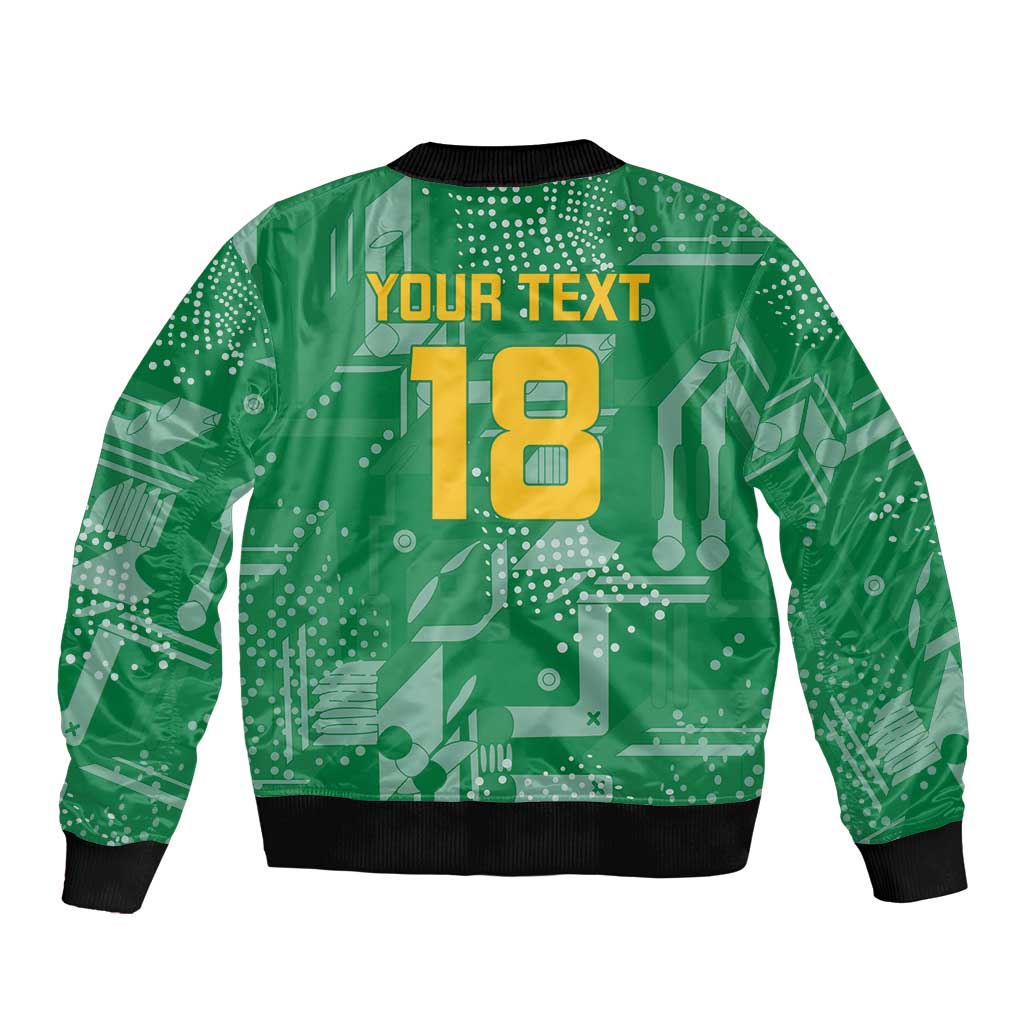 Custom Guyana Football Bomber Jacket One Team One Game Green Version - Wonder Print Shop