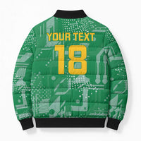 Custom Guyana Football Bomber Puffer Jacket One Team One Game Green Version - Wonder Print Shop