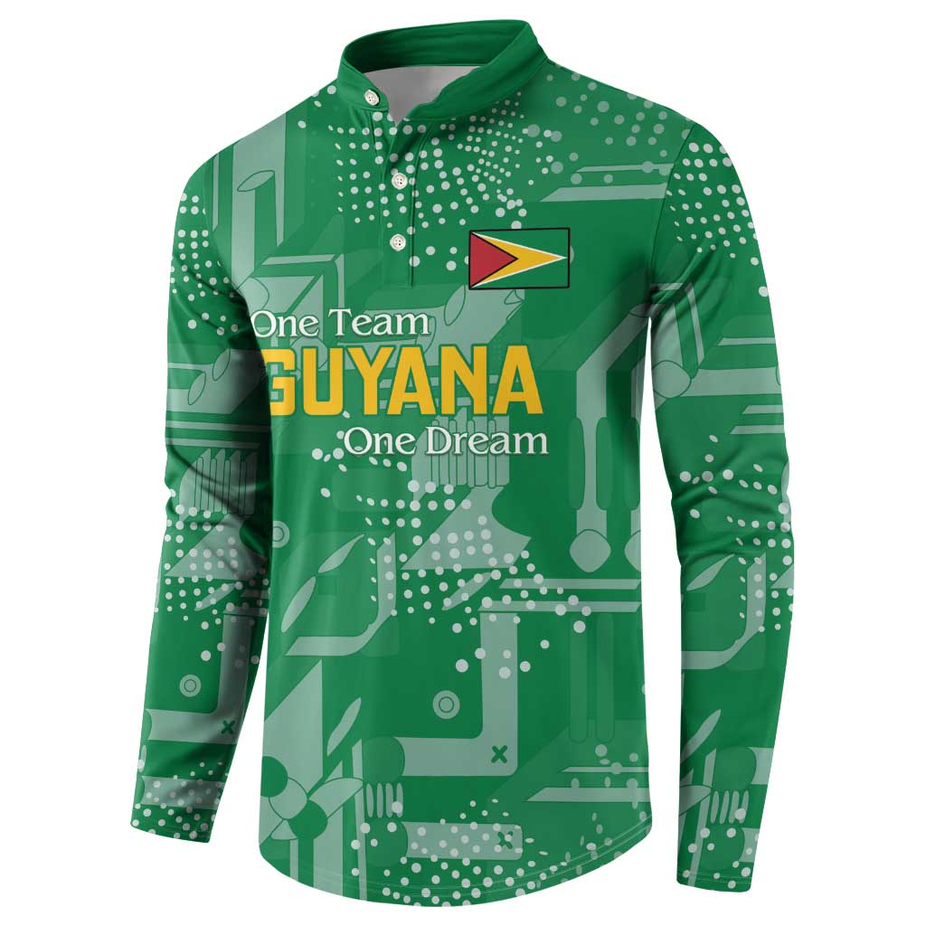 Custom Guyana Football Button Sweatshirt One Team One Game Green Version - Wonder Print Shop