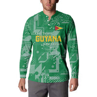 Custom Guyana Football Button Sweatshirt One Team One Game Green Version - Wonder Print Shop