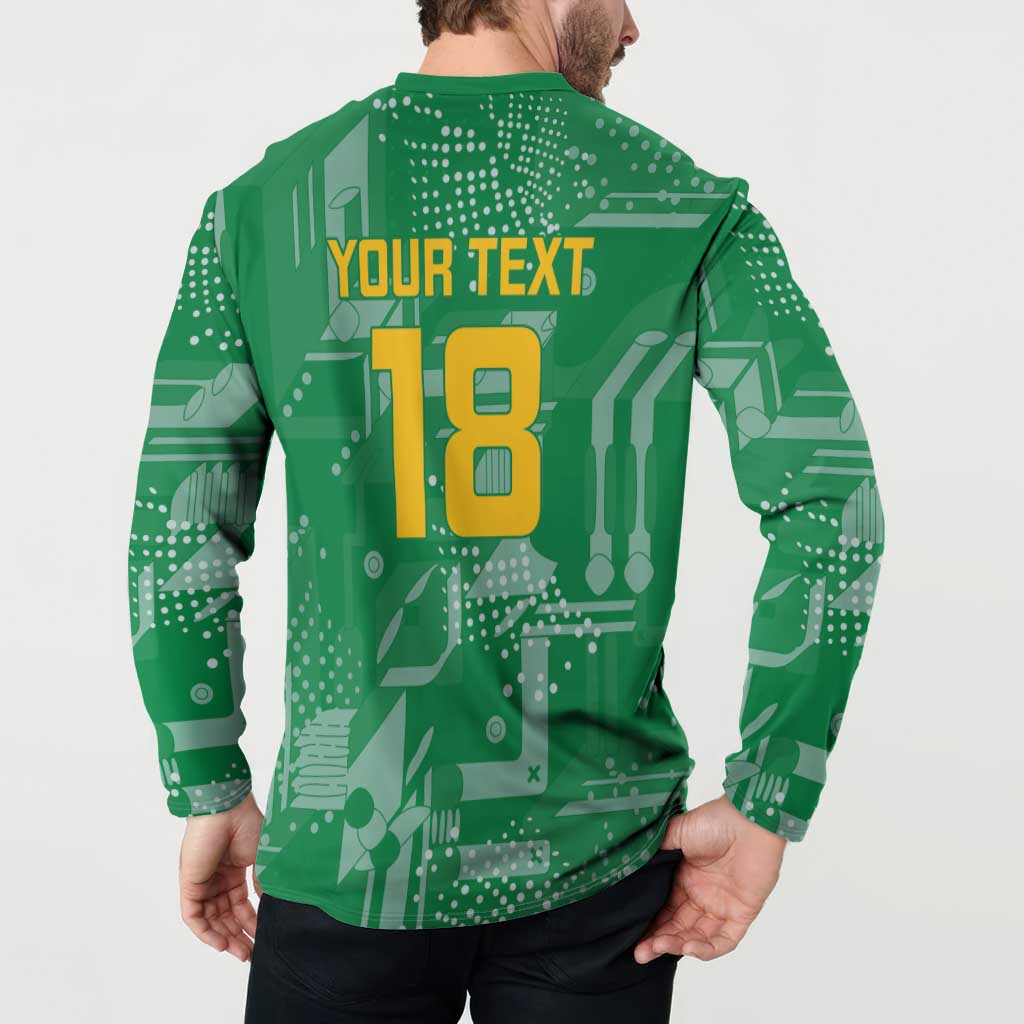 Custom Guyana Football Button Sweatshirt One Team One Game Green Version - Wonder Print Shop