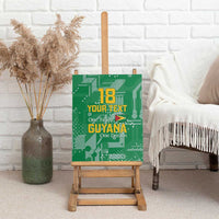 Custom Guyana Football Canvas Wall Art One Team One Game Green Version - Wonder Print Shop