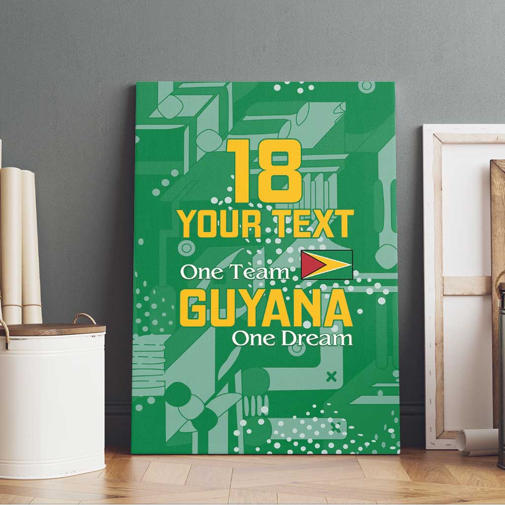 Custom Guyana Football Canvas Wall Art One Team One Game Green Version - Wonder Print Shop