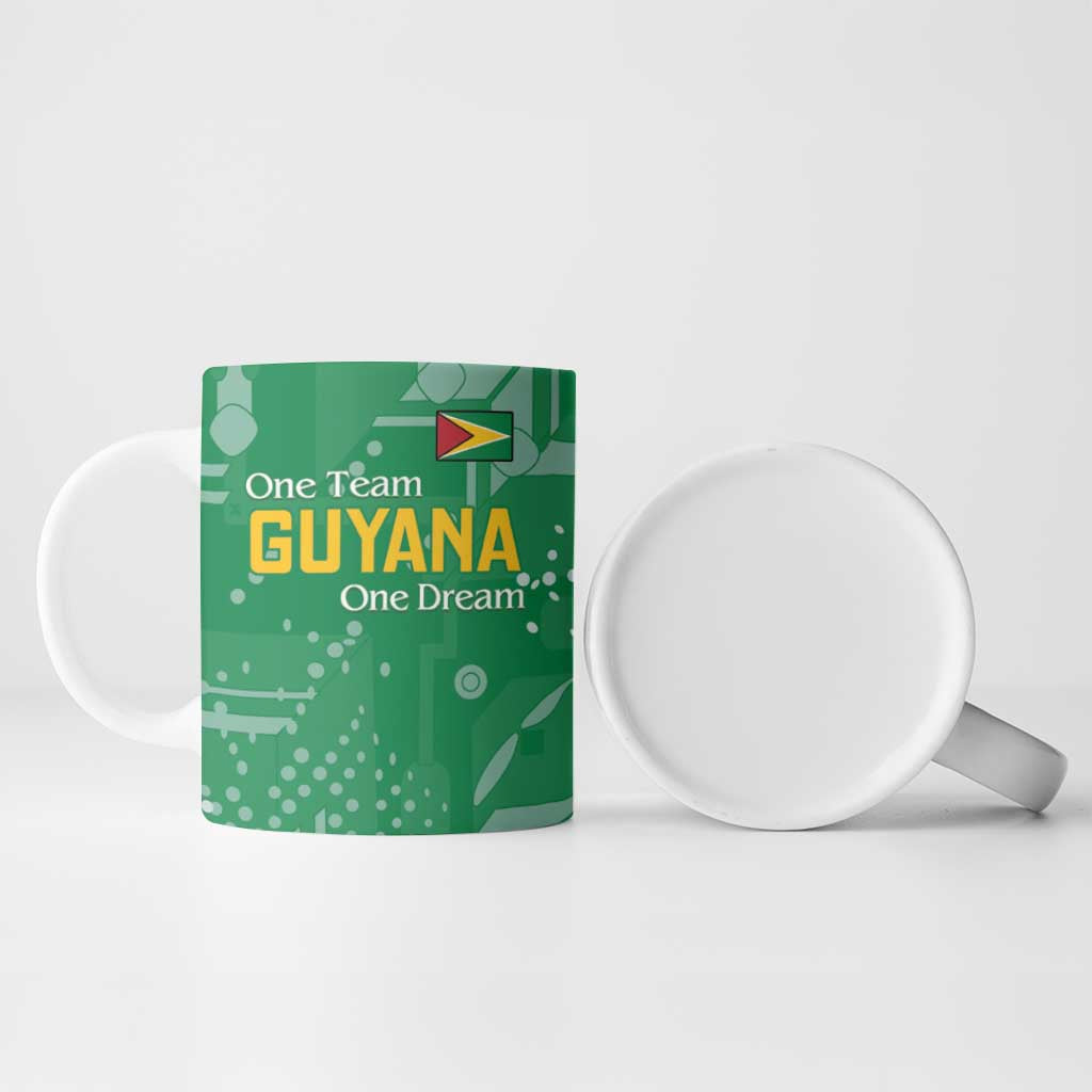 Custom Guyana Football Ceramic Mug One Team One Game Green Version - Wonder Print Shop
