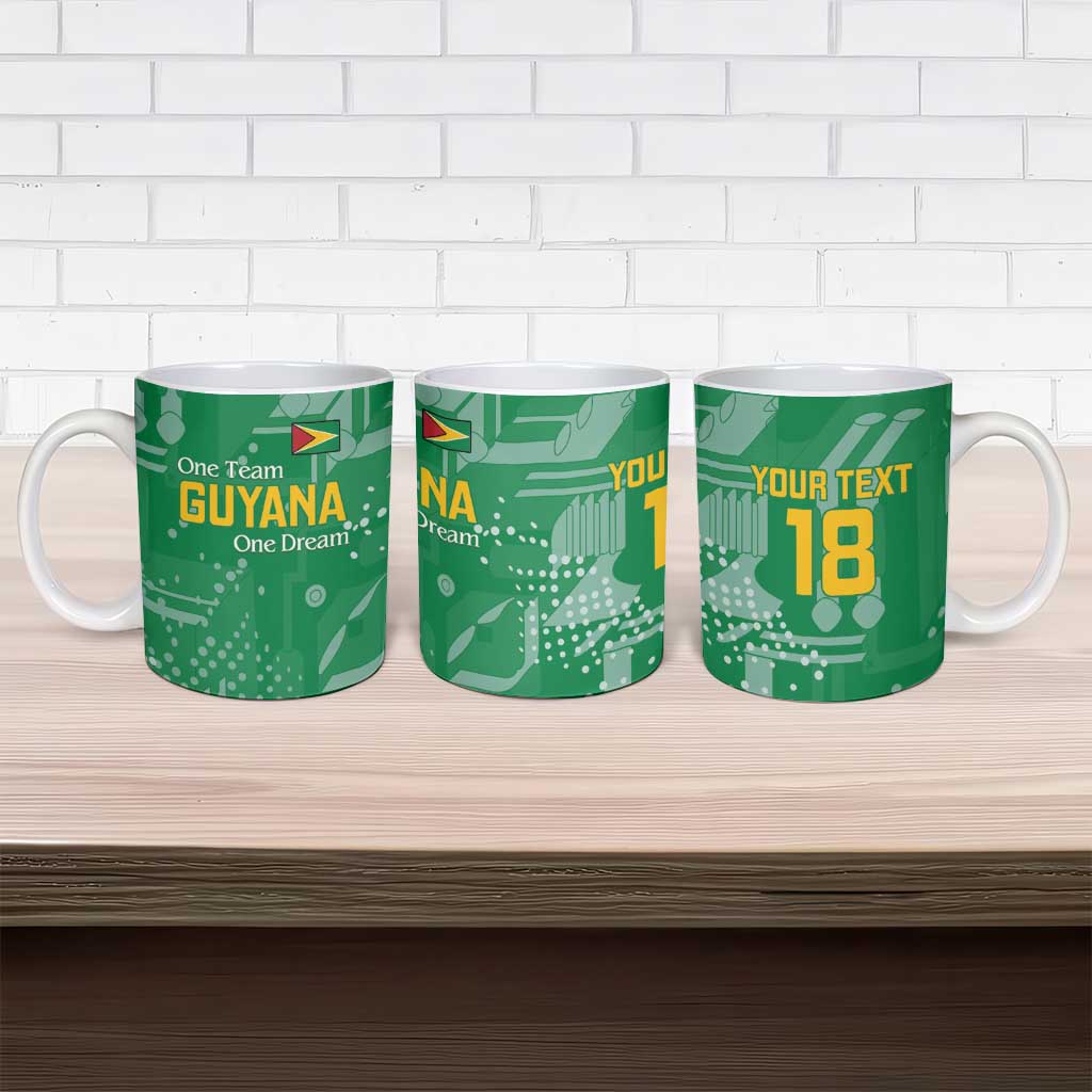 Custom Guyana Football Ceramic Mug One Team One Game Green Version - Wonder Print Shop