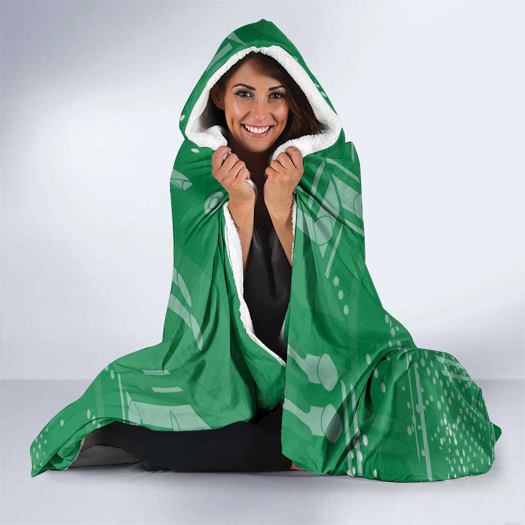 Custom Guyana Football Hooded Blanket One Team One Game Green Version - Wonder Print Shop