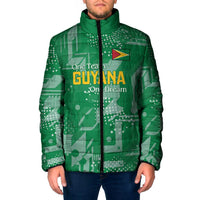 Custom Guyana Football Padded Jacket One Team One Game Green Version - Wonder Print Shop