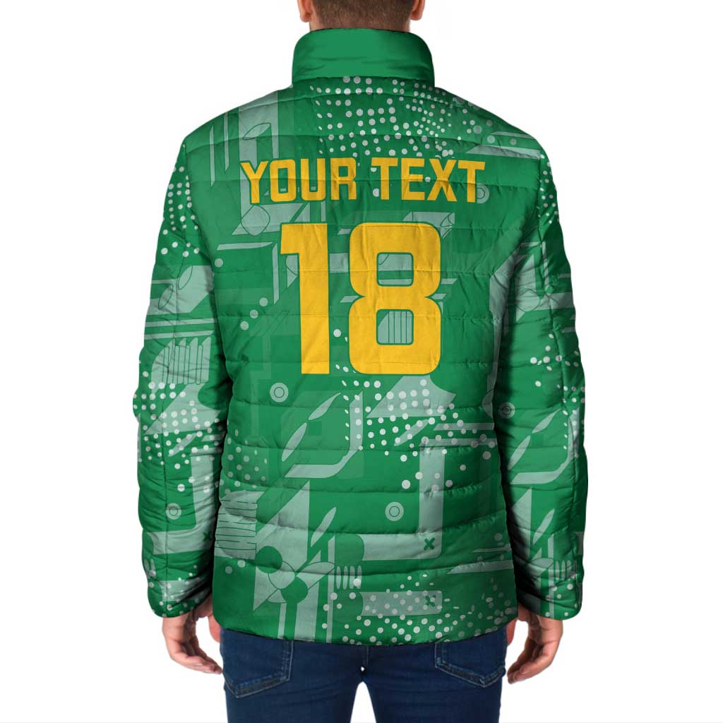 Custom Guyana Football Padded Jacket One Team One Game Green Version - Wonder Print Shop