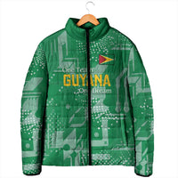 Custom Guyana Football Padded Jacket One Team One Game Green Version - Wonder Print Shop