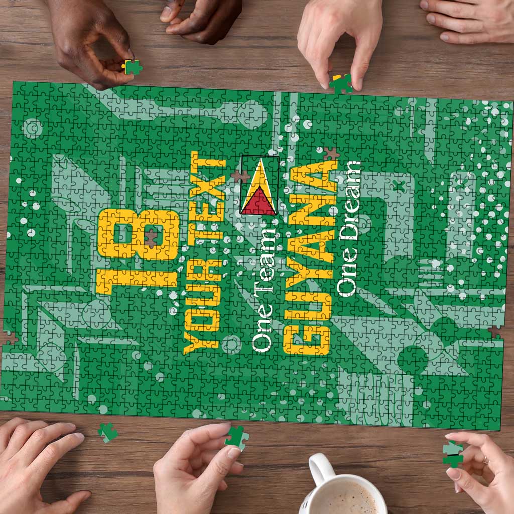 Custom Guyana Football Puzzle One Team One Game Green Version - Wonder Print Shop