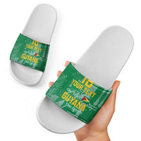 Custom Guyana Football Slide Sandals One Team One Game Green Version - Wonder Print Shop
