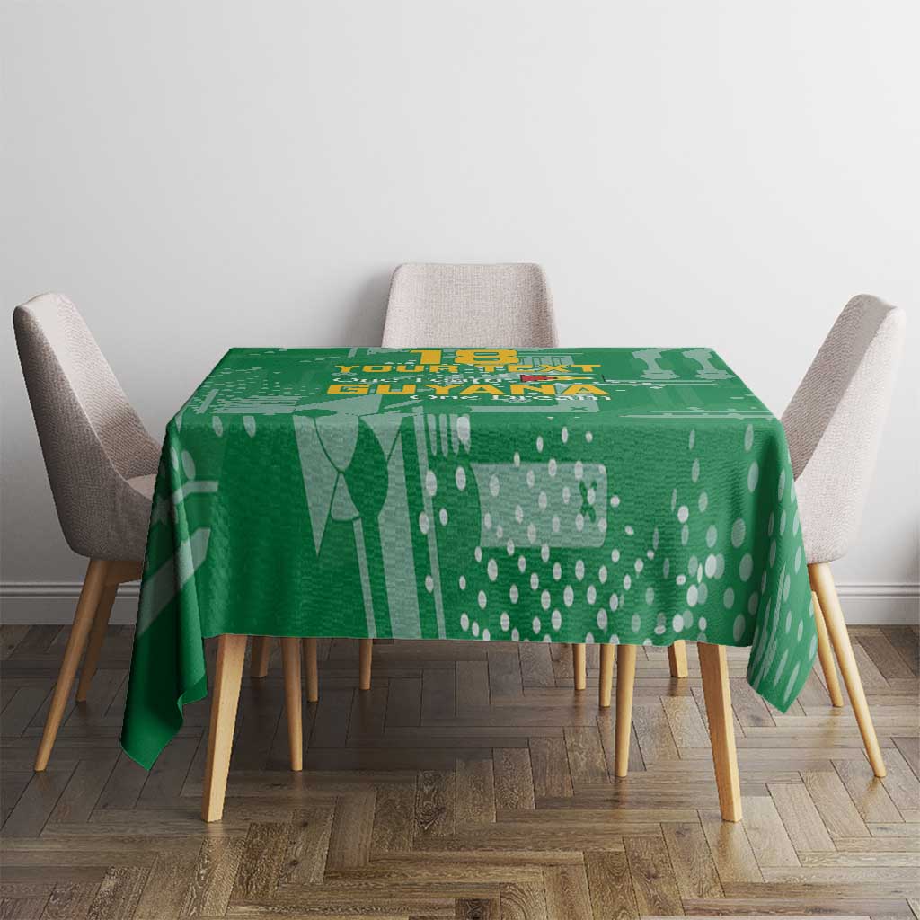 Custom Guyana Football Tablecloth One Team One Game Green Version - Wonder Print Shop