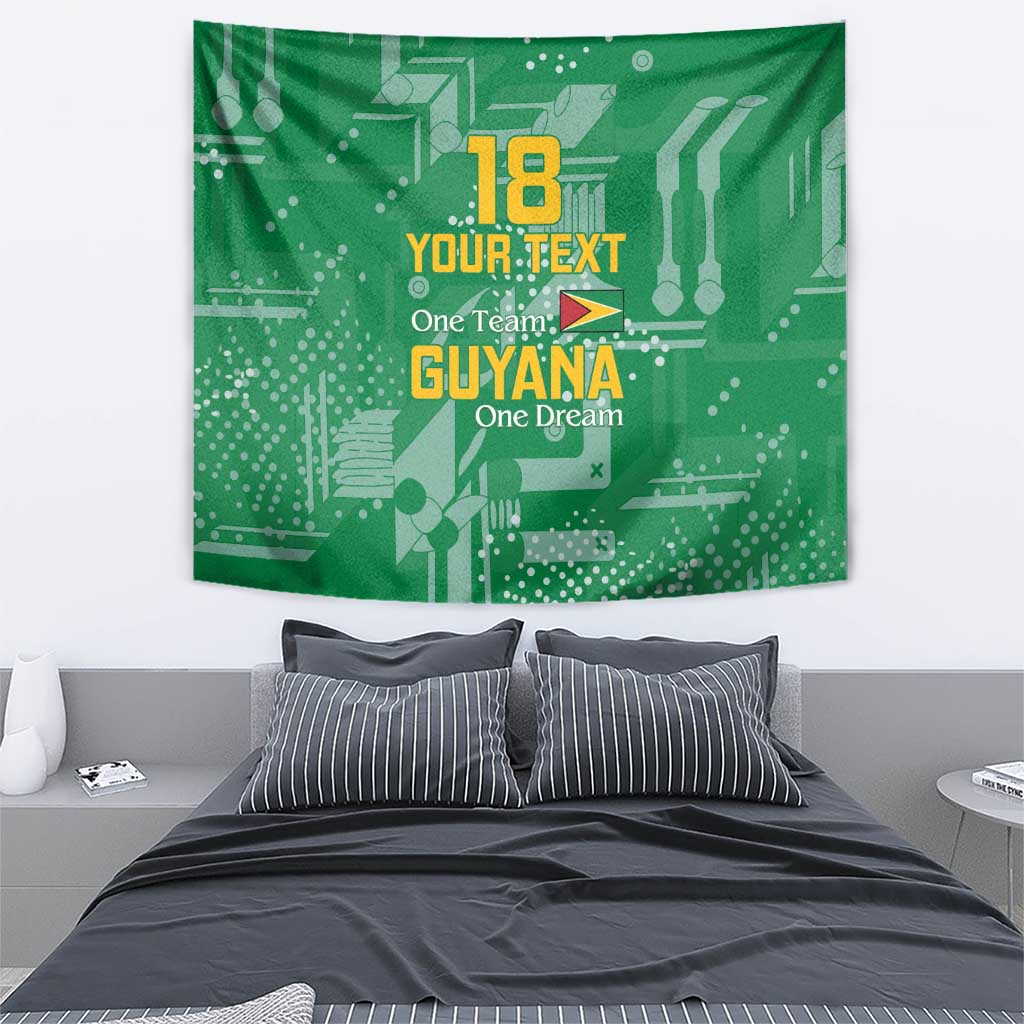 Custom Guyana Football Tapestry One Team One Game Green Version - Wonder Print Shop
