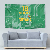 Custom Guyana Football Tapestry One Team One Game Green Version - Wonder Print Shop