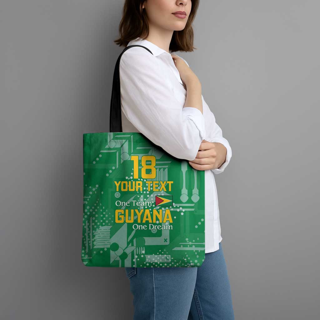 Custom Guyana Football Tote Bag One Team One Game Green Version - Wonder Print Shop