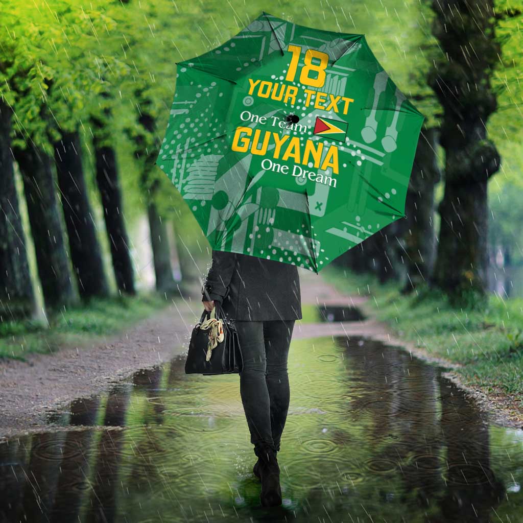 Custom Guyana Football Umbrella One Team One Game Green Version - Wonder Print Shop