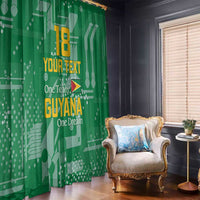 Custom Guyana Football Window Curtain One Team One Game Green Version - Wonder Print Shop