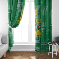 Custom Guyana Football Window Curtain One Team One Game Green Version - Wonder Print Shop