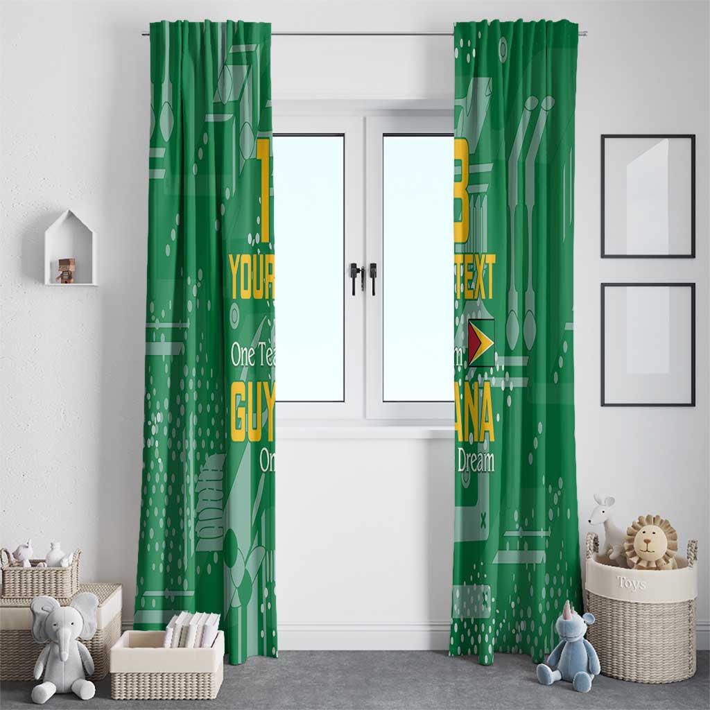 Custom Guyana Football Window Curtain One Team One Game Green Version - Wonder Print Shop