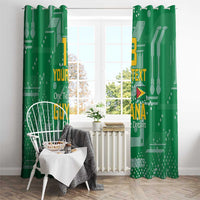 Custom Guyana Football Window Curtain One Team One Game Green Version - Wonder Print Shop
