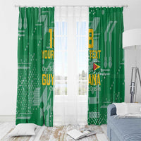 Custom Guyana Football Window Curtain One Team One Game Green Version - Wonder Print Shop