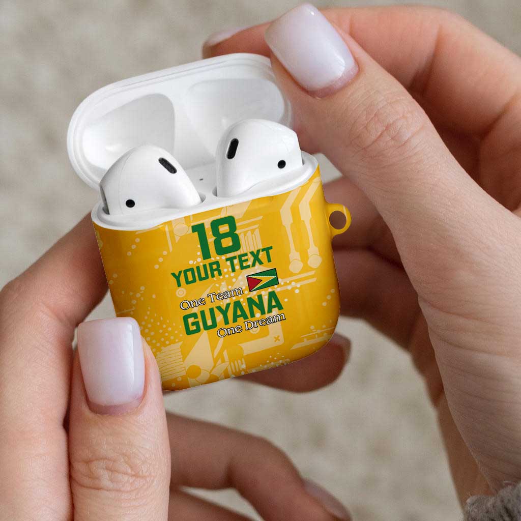 Custom Guyana Football AirPods Case One Team One Game Yellow Version - Wonder Print Shop