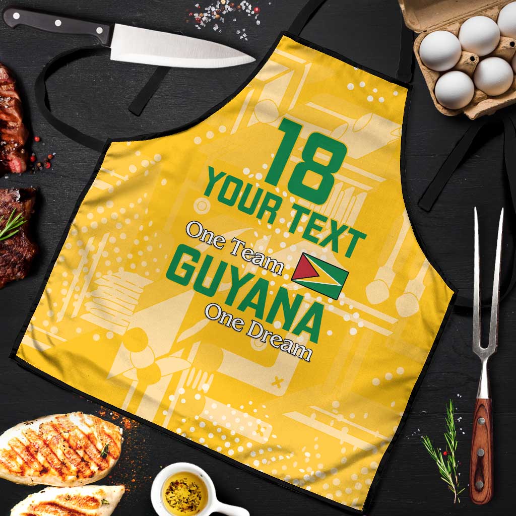 Custom Guyana Football Apron One Team One Game Yellow Version - Wonder Print Shop