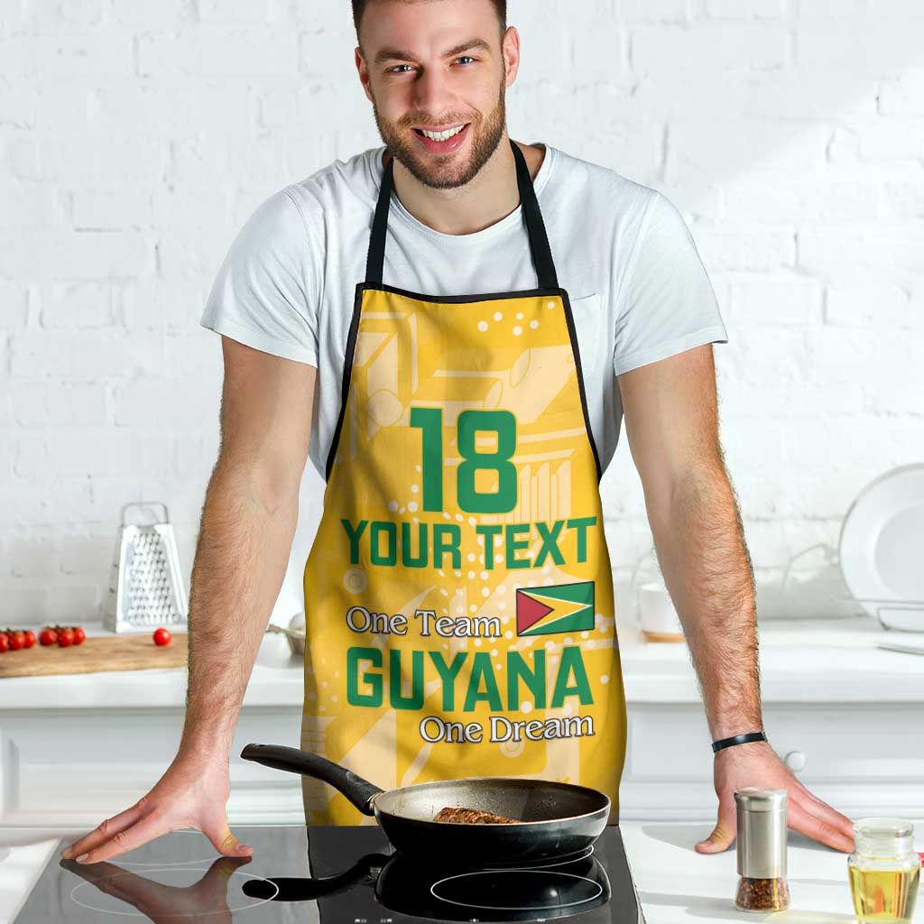 Custom Guyana Football Apron One Team One Game Yellow Version - Wonder Print Shop
