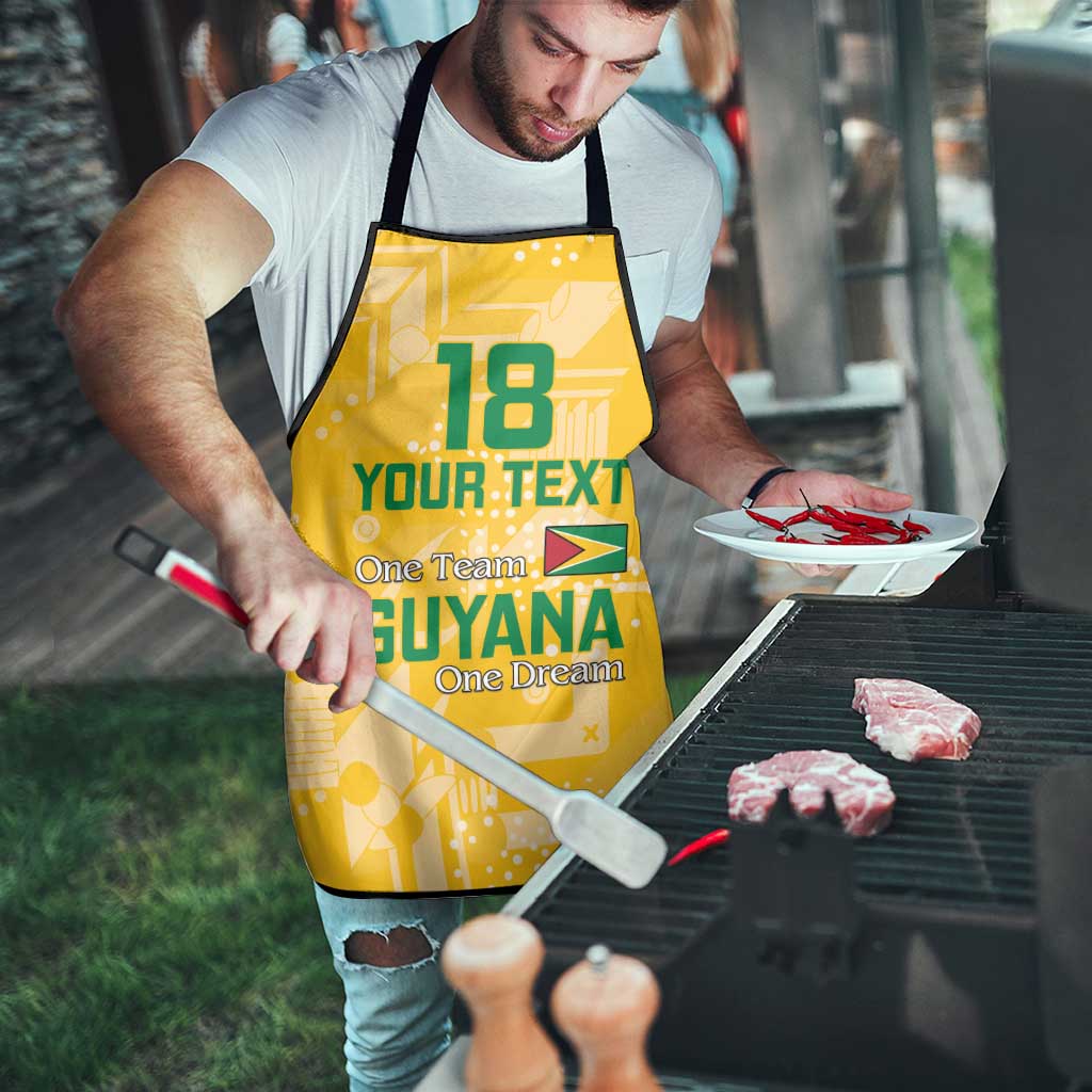 Custom Guyana Football Apron One Team One Game Yellow Version - Wonder Print Shop