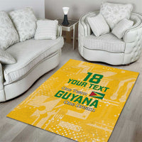 Custom Guyana Football Area Rug One Team One Game Yellow Version - Wonder Print Shop