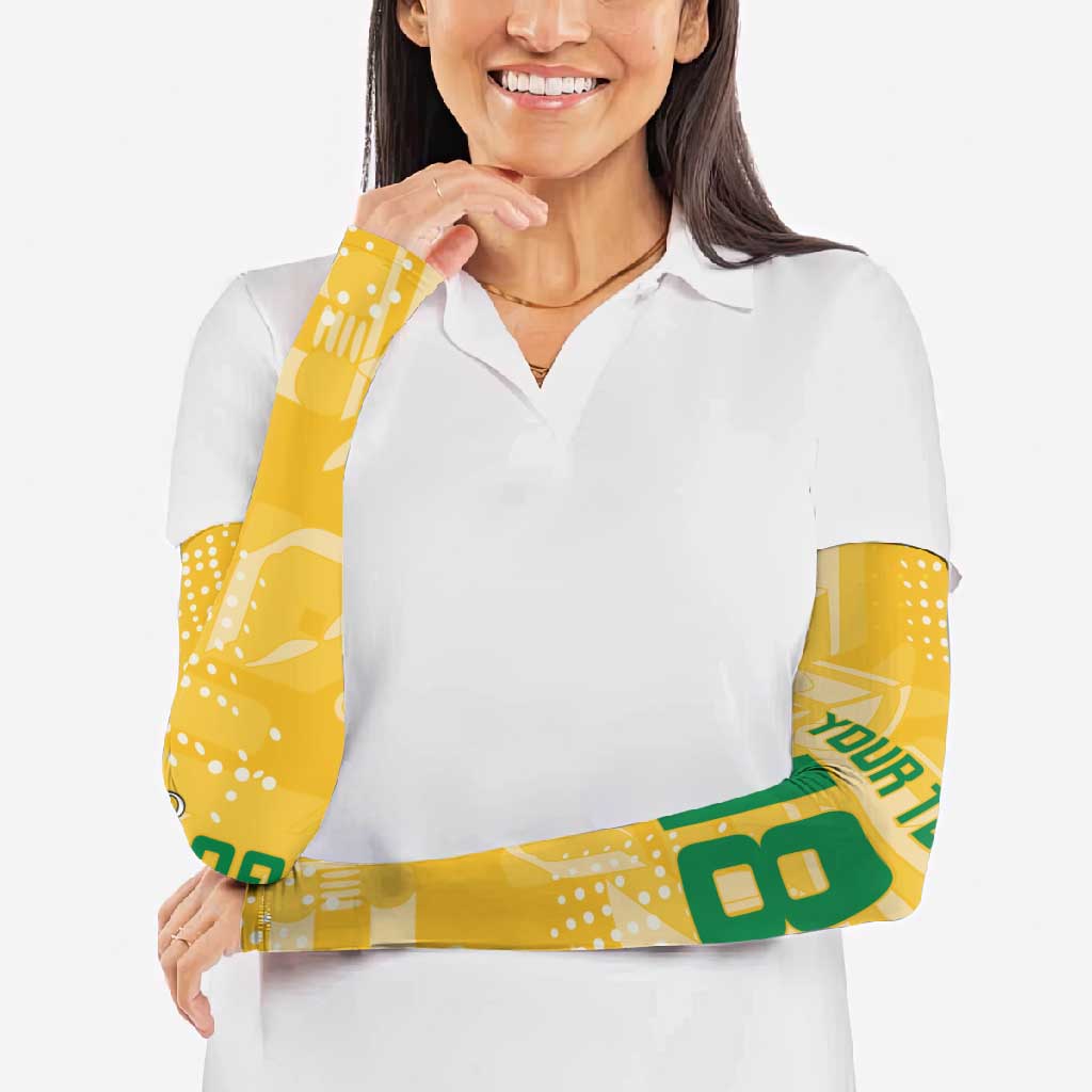 Custom Guyana Football Arm Sleeves One Team One Game Yellow Version - Wonder Print Shop