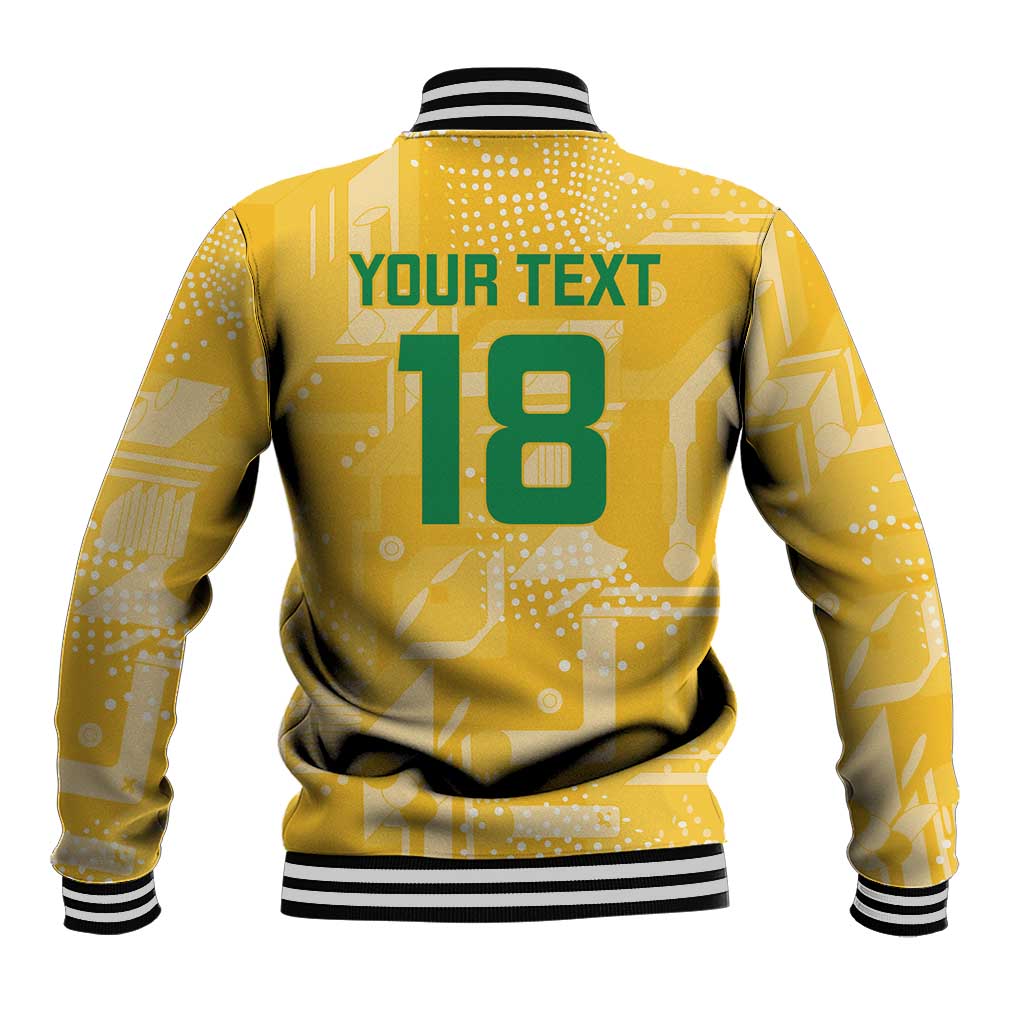 Custom Guyana Football Baseball Jacket One Team One Game Yellow Version - Wonder Print Shop