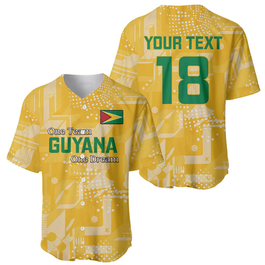 Custom Guyana Football Baseball Jersey One Team One Game Yellow Version - Wonder Print Shop