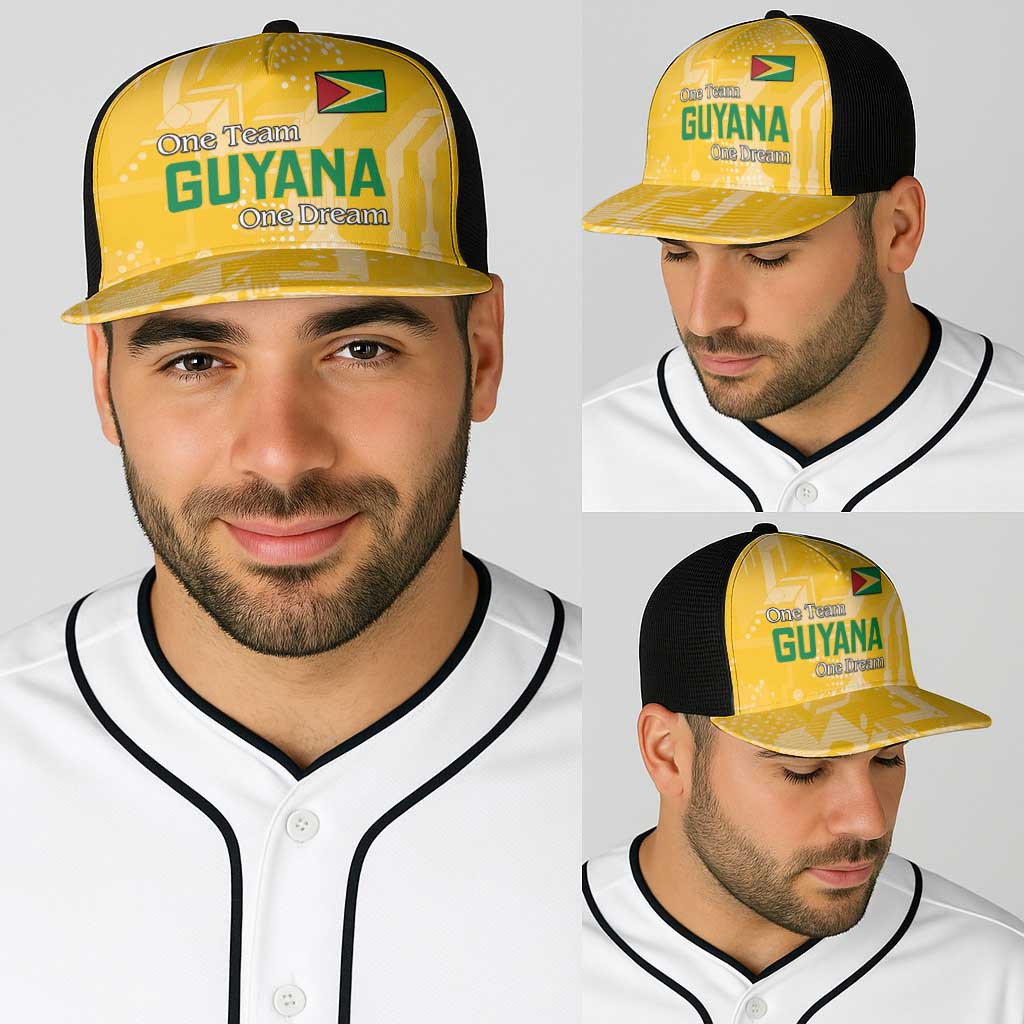 Guyana Football Baseball Net Cap One Team One Game Yellow Version - Wonder Print Shop