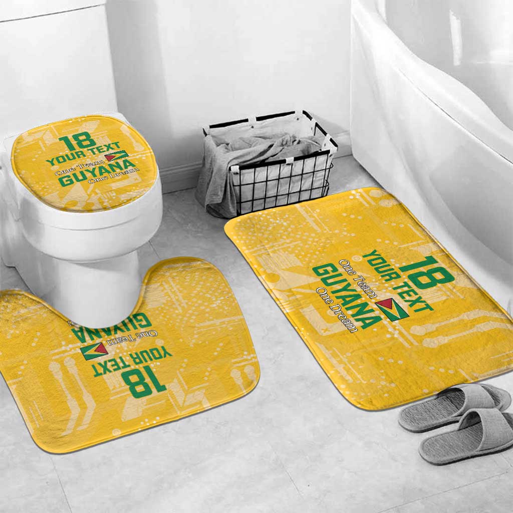 Custom Guyana Football Bathroom Set One Team One Game Yellow Version - Wonder Print Shop