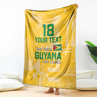 Custom Guyana Football Blanket One Team One Game Yellow Version - Wonder Print Shop