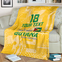Custom Guyana Football Blanket One Team One Game Yellow Version - Wonder Print Shop