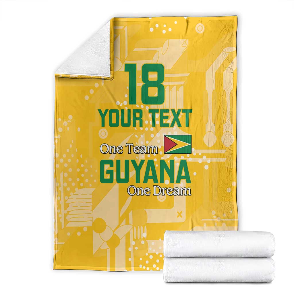 Custom Guyana Football Blanket One Team One Game Yellow Version - Wonder Print Shop