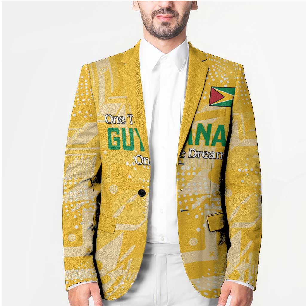 Custom Guyana Football Blazer One Team One Game Yellow Version - Wonder Print Shop