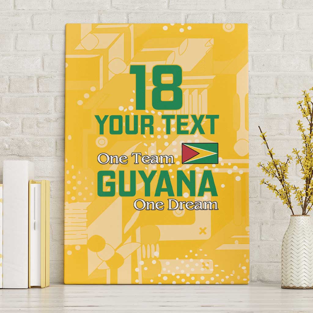 Custom Guyana Football Canvas Wall Art One Team One Game Yellow Version - Wonder Print Shop