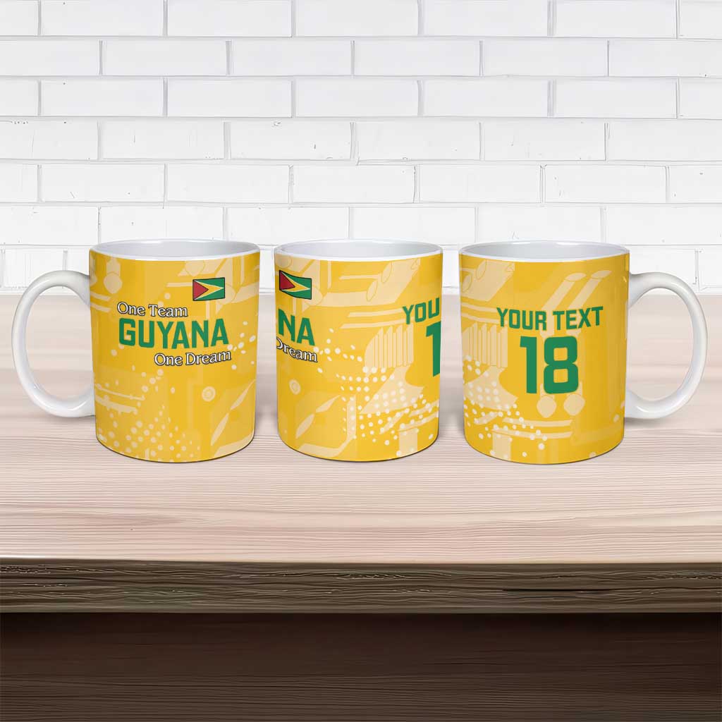 Custom Guyana Football Ceramic Mug One Team One Game Yellow Version - Wonder Print Shop