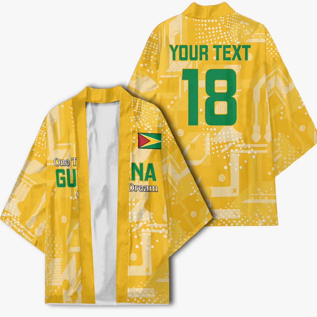 Custom Guyana Football Kimono One Team One Game Yellow Version - Wonder Print Shop