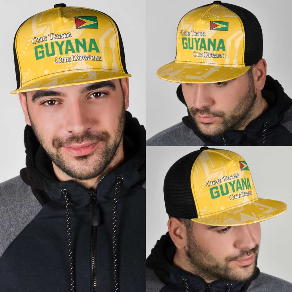 Guyana Football Mesh Trucker Cap One Team One Game Yellow Version - Wonder Print Shop