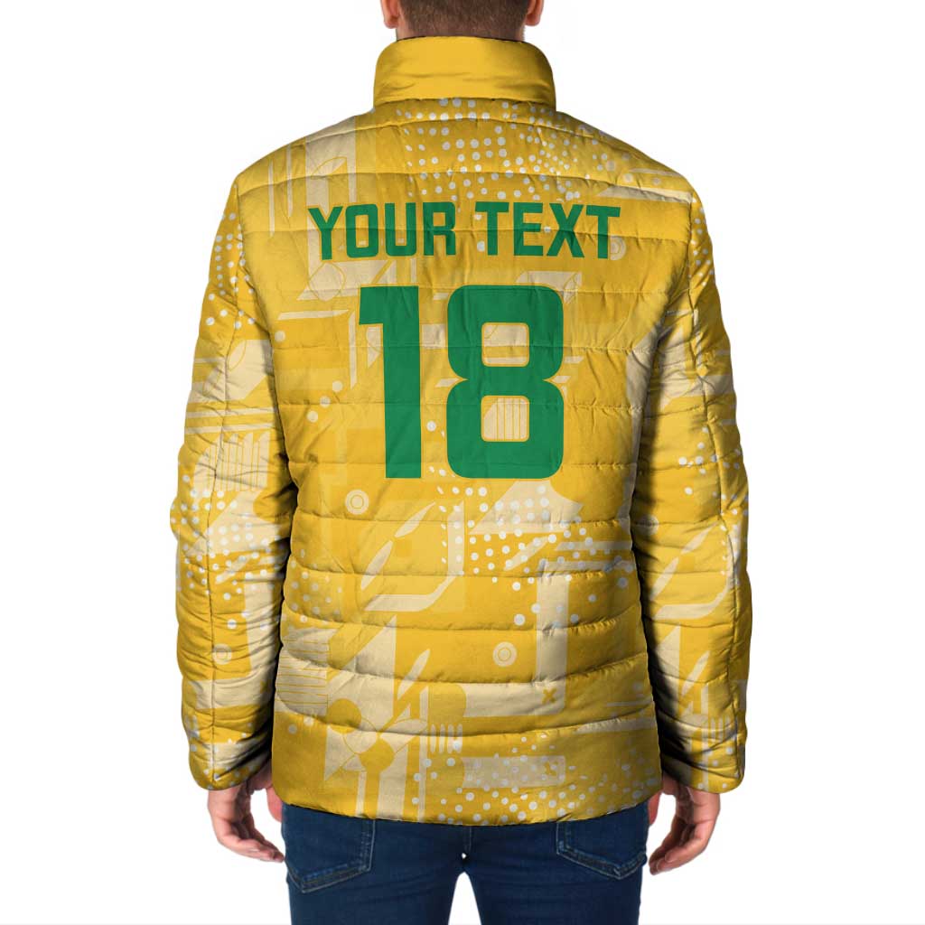 Custom Guyana Football Padded Jacket One Team One Game Yellow Version - Wonder Print Shop