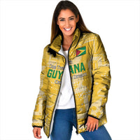 Custom Guyana Football Padded Jacket One Team One Game Yellow Version - Wonder Print Shop