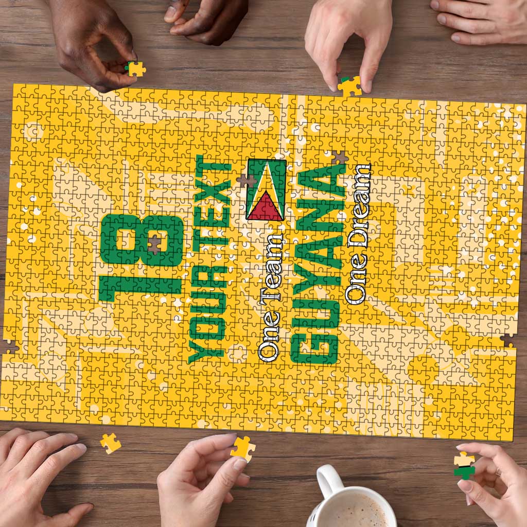 Custom Guyana Football Puzzle One Team One Game Yellow Version - Wonder Print Shop